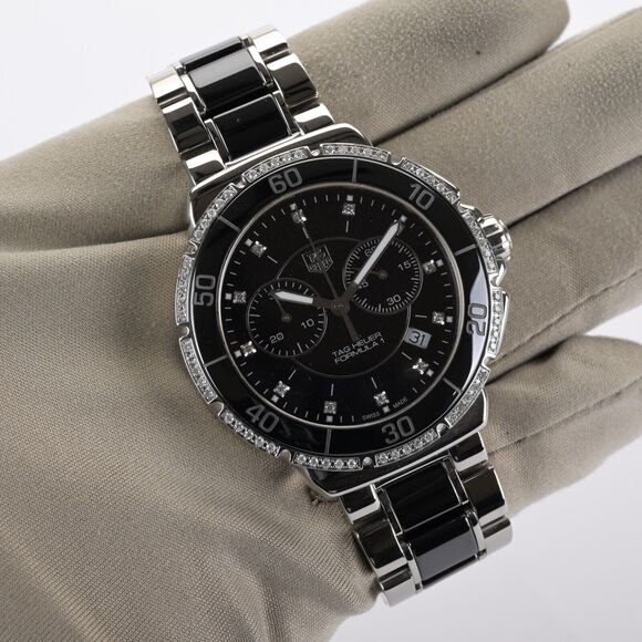 TAG Heuer Formula 1 CAH1212 Black Ceramic 41mm Diamond Watch main image 11
